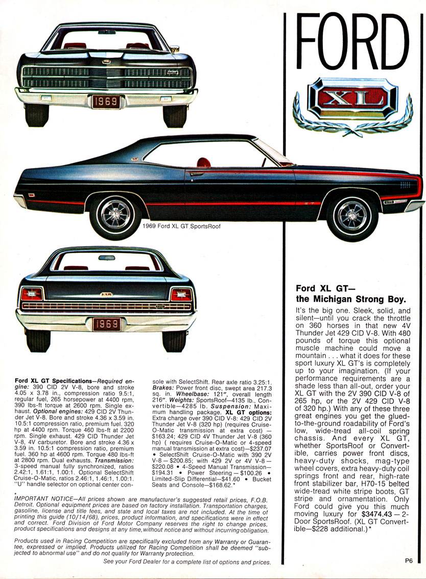 1969 Ford Performance Brochure Page 6